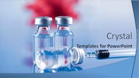  Presentation with vaccine - PPT layouts having medicine-vaccine-vial-bottle background and a light blue colored foreground