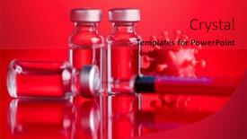  Presentation with vaccine - Slides having medicine-vaccine-vial-bottle background and a red colored foreground