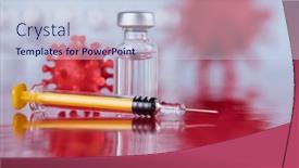  Presentation with vaccine - Presentation having medicine-vaccine-vial-bottle background and a lemonade colored foreground