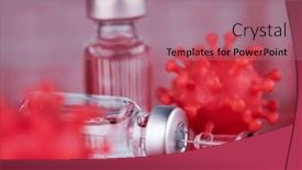 Presentation with vaccine - Presentation design enhanced with medicine-vaccine-vial-bottle background and a coral colored foreground