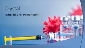  Presentation with vaccine - Slide deck enhanced with medicine-vaccine-vial-bottle background and a light blue colored foreground