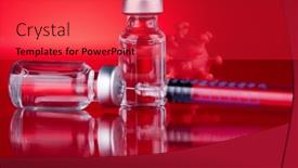  Presentation with vaccine - Slide deck consisting of medicine-vaccine-vial-bottle background and a red colored foreground