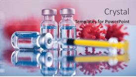  Presentation with vaccine - Presentation theme with medicine-vaccine-vial-bottle background and a coral colored foreground