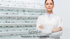  Presentation with ophthalmologist - Slide set enhanced with medicine-vision-and-healthcare-concept background and a light gray colored foreground