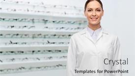  Presentation with eye medicine - PPT theme consisting of medicine-vision-and-healthcare-concept background and a light gray colored foreground