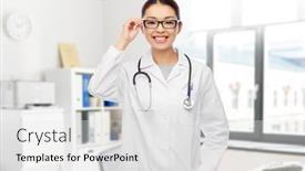  Presentation with doctor asian - Audience pleasing slide set consisting of medicine-vision-and-healthcare-concept backdrop and a white colored foreground