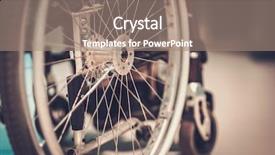  Presentation with medicine wheel - PPT theme with medicine wheel - close-up view of a wheelchair background and a coral colored foreground