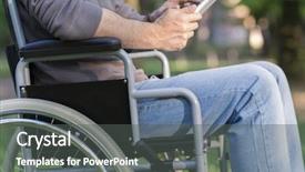  Presentation with medicine wheel - Colorful PPT theme enhanced with medicine wheel - detail of a disabled man backdrop and a dark gray colored foreground