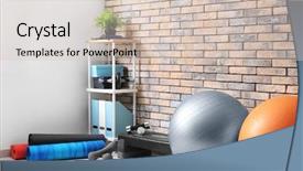  Presentation with medicine wheel - Colorful presentation design enhanced with medicine wheel - different physiotherapy equipment in room backdrop and a lemonade colored foreground