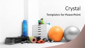  Presentation with medicine wheel - Audience pleasing slide set consisting of medicine wheel - different physiotherapy equipment in room backdrop and a white colored foreground