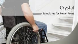  Presentation with medicine wheel - PPT theme having medicine wheel - empty wheelchair and stairs disabled background and a white colored foreground