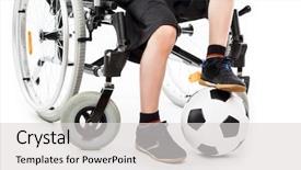  Presentation with medicine wheel - Colorful PPT theme enhanced with medicine wheel - invalid or disabled child boy backdrop and a light gray colored foreground