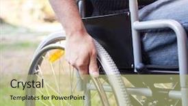  Presentation with medicine wheel - Slide deck with medicine wheel - paralyzed man using his wheelchair background and a mint green colored foreground