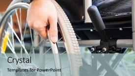  Presentation with medicine wheel - Beautiful presentation theme featuring medicine wheel - paralyzed man using his wheelchair backdrop and a light blue colored foreground