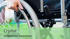  Presentation with wheelchair - Amazing presentation design having medicine wheel - paralyzed man using his wheelchair backdrop and a seafoam green colored foreground