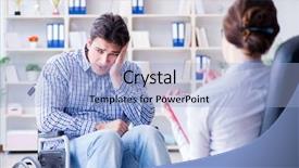  Presentation with medicine wheel - PPT theme featuring medicine wheel - patient visiting psychotherapist to deal background and a light blue colored foreground