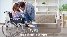  Presentation with medicine wheel - Colorful slides enhanced with medicine wheel - young family taking care backdrop and a gray colored foreground