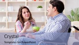  Presentation with medicine wheel - Audience pleasing presentation consisting of medicine wheel - young family taking care backdrop and a light blue colored foreground