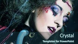  Presentation with creative - Beautiful slides featuring medicineart - young woman with creative make backdrop and a navy blue colored foreground