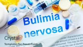  Presentation with diagnosis - Theme featuring medicines and bulimia diagnosis written background and a sky blue colored foreground
