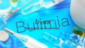  Presentation with bulimia - Presentation theme having medicines and bulimia diagnosis written on paper closeup background and a cyan colored foreground