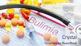  Presentation with bulimia - Amazing theme having medicines and bulimia diagnosis written backdrop and a sky blue colored foreground