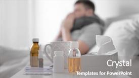  Presentation with hot tea - Colorful PPT theme enhanced with medicines and cup of hot backdrop and a gray colored foreground