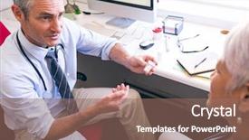  Presentation with doctor african - Slide set having medicines interaction - high angle view of handsome background and a coral colored foreground