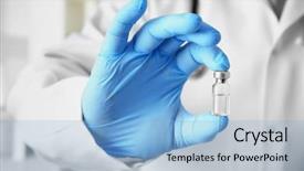  Presentation with clinic - Beautiful theme featuring medicines side effects - hand of doctor with medicine backdrop and a light blue colored foreground