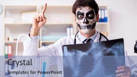  Presentation with scary - PPT layouts with medico legal - scary monster doctor working background and a  colored foreground