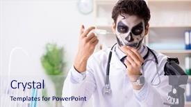  Presentation with england textile lab tearing - Colorful slide deck enhanced with medico legal - scary monster doctor working backdrop and a  colored foreground