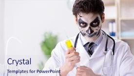  Presentation with scary - PPT layouts having medico legal - scary monster doctor working background and a  colored foreground