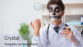  Presentation with scary lion - Colorful PPT layouts enhanced with medico legal - scary monster doctor working backdrop and a  colored foreground