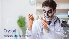  Presentation with scary - Audience pleasing presentation consisting of medico legal - scary monster doctor working backdrop and a  colored foreground