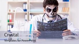  Presentation with scary lion - Cool new PPT theme with medico legal - scary monster doctor working backdrop and a  colored foreground