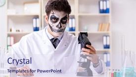  Presentation with scary - PPT layouts having medico legal - scary monster doctor working background and a  colored foreground