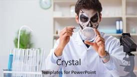  Presentation with medico legal - PPT theme featuring medico legal - scary monster doctor working background and a  colored foreground