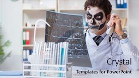  Presentation with scary - Amazing presentation theme having medico legal - scary monster doctor working backdrop and a light blue colored foreground