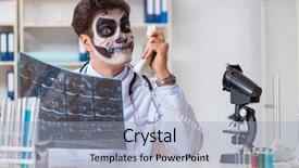  Presentation with scary - Cool new theme with medico legal - scary monster doctor working backdrop and a light blue colored foreground