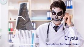  Presentation with scary - Slides consisting of medico legal - scary monster doctor working background and a  colored foreground