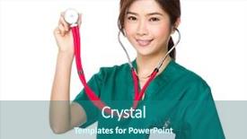  Presentation with new parents doctor - Presentation theme having medico legal - woman doctor hold with stethoscope background and a  colored foreground