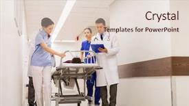  Presentation with reanimation - Cool new slides with doctors carrying unconscious woman patient backdrop and a lemonade colored foreground