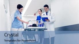  Presentation with reanimation - Audience pleasing presentation theme consisting of reanimacion - profession people health care reanimation backdrop and a teal colored foreground