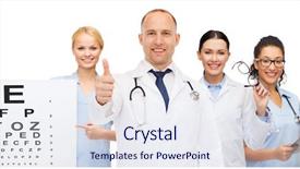  Presentation with teamwork doctors - Audience pleasing presentation theme consisting of medics or doctors with eye backdrop and a sky blue colored foreground