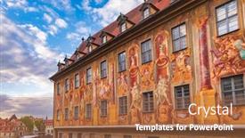  Presentation with town hall - Presentation theme having medieval-altes-rathaus-old-town background and a red colored foreground