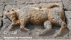  Presentation with animal - Presentation theme with medieval-animal-emblem-on-wall background and a gray colored foreground