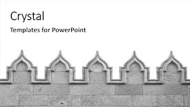  Presentation with castle wall - PPT layouts consisting of medieval arch wall isolated background and a white colored foreground