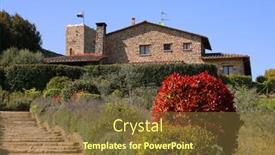  Presentation with medieval - Presentation theme with medieval-architecture-of-monteriggioni-medieval background and a tawny brown colored foreground