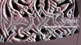  Presentation with stone cross - Beautiful presentation design featuring medieval armenian cross-stone ornament backdrop and a gray colored foreground