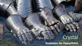  Presentation with armor - Slides having medieval-armor-steel-gloves-transilvania background and a ocean colored foreground